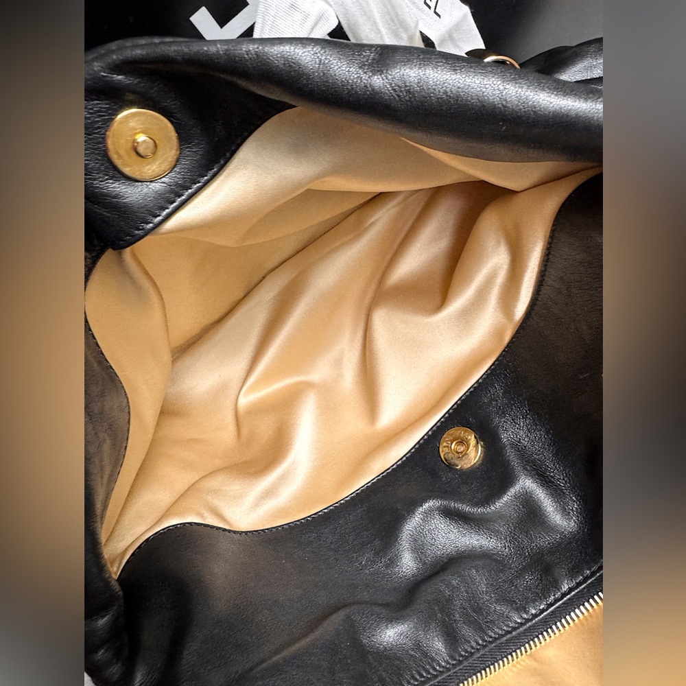 SOLD❌CHANEL RODEO DRIVE BLACK LEATHER CC GOLD CHAIN HOBO SHOULDER BAG + Box - Picture 7 of 16